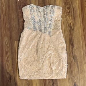 Sequin Strapless Mini Dress